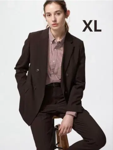 새상품급 UNIQLO 다크 브라운 더블 자켓 XL