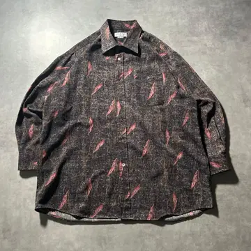 빈티지 올 패턴 레트로 아트 패턴 다크톤 디자인 셔츠