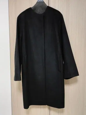 울 캐시미어 비버 노카라 코트 23구 블랙