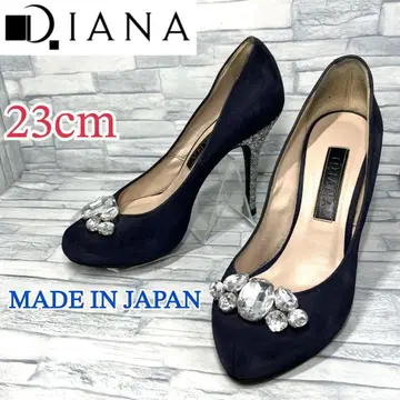 DIANA 하이힐 큐빅 글리터 일본제 네이비 23cm