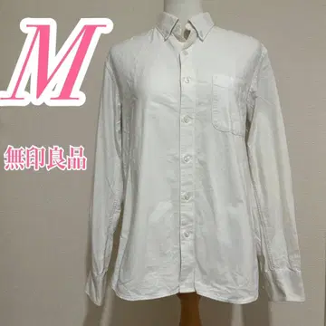 무인양품 MUJI M 사이즈 화이트 긴팔 셔츠 면 100% 오피스