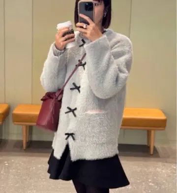 미사용 새상품 DONOBAN ZOZO 한정 컬러 가디건 라메 니트 그레이