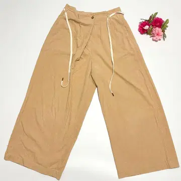 UNITED ARROWS GLR 821 코튼 와이드 팬츠 38 베이지