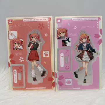 스시로 콜라보 한정판 아크릴 스탠드 사쿠라 미코 미코치 2개 세트