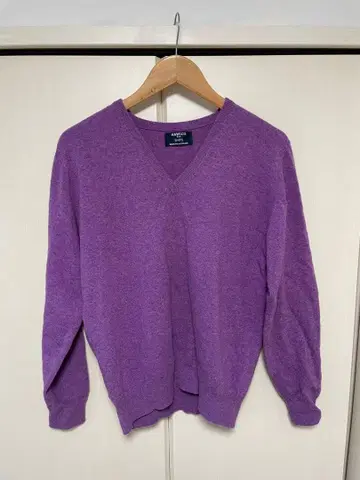 HAWICO 퍼플 V넥 니트 스웨터