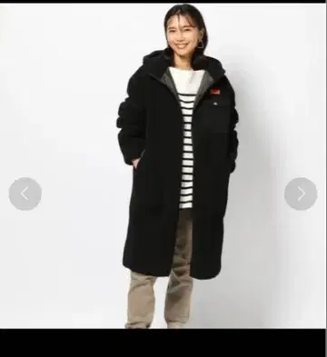 UNIVERSAL OVERALL 보아 롱 코트 블랙