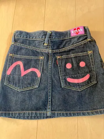 레어! evisu 다크 데님 미니 스커트 S