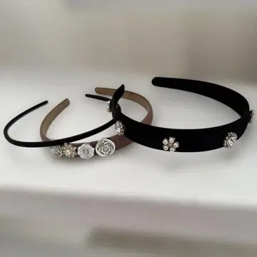 비쥬 장식 헤어밴드 3세트