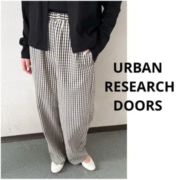 URBAN RESEARCH DOORS 체크 개더 이지 팬츠