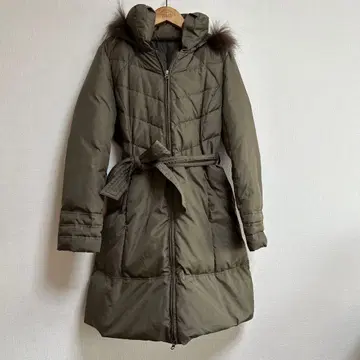 후드 부착 다운 코트 미들 기장 A라인 11AR