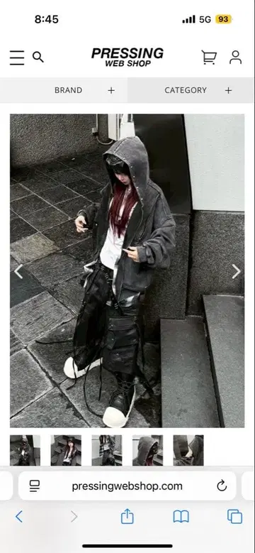 XU studs washing zip up hoodie