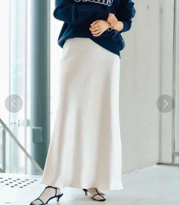 이에나 더블 새틴 스커트 화이트 36