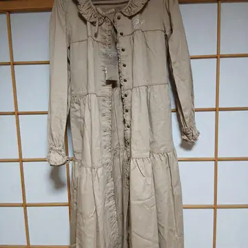 PINK HOUSE 프릴 옷깃 롱 셔츠 원피스