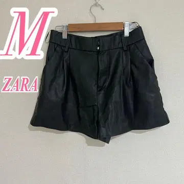 ZARA 자라 블랙 가죽 숏팬츠 M 폴리100%