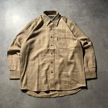 빈티지 체크 베이지 레트로 유럽풍 디자인 셔츠