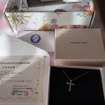 Clementia Decor 크로스 목걸이 k10 팥 체인 미사용