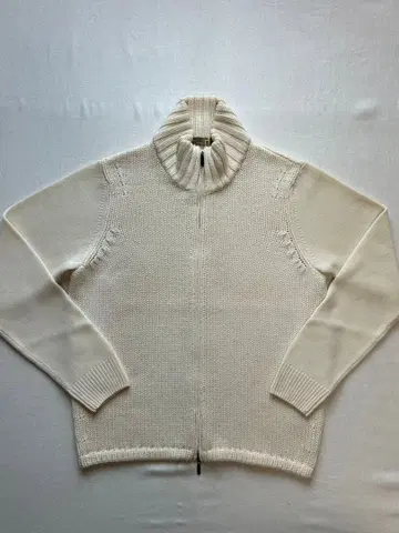 [ 새상품급 클리닝 완료 ] CRUCIANI 화이트 울 집업 가디건 46