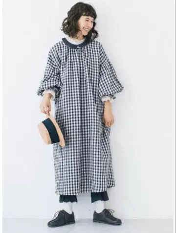 kazumi SM2 린넨 2Way 원피스 깅엄 체크 핑크 F