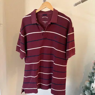 NAUTICA 피케 셔츠 XL 와인 레드