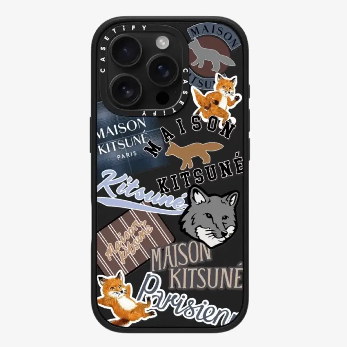 Casetify iPhone 16 Pro Maison Kitsuné Matte Black Case #아이폰16