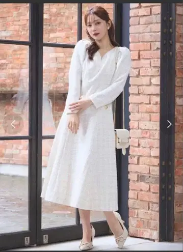 swingle 하트넥 트위드 엘레강스 원피스