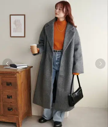 그레이 롱 코트 여성용