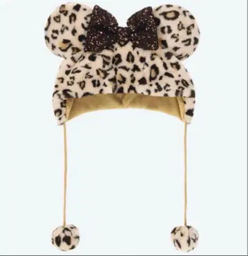 미사용 새상품 택 포함! 디즈니 레오파드 무늬 팬캡 브라운