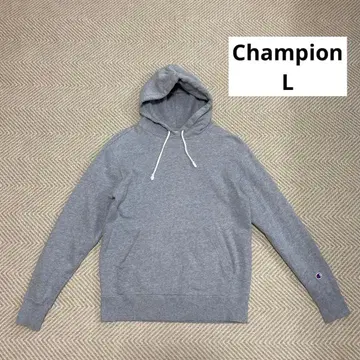 Champion 그레이 후드 부착 후드티 L size
