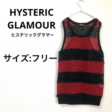 새상품급 HYSTERIC GLAMOUR 탱크탑 레드 블랙 프리