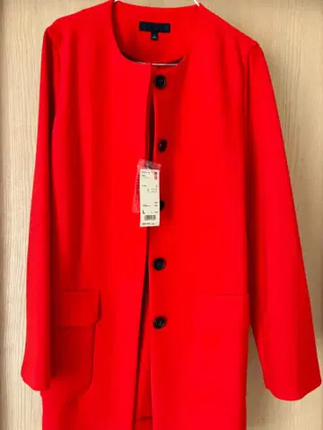 레드 노카라 자켓 L 사이즈