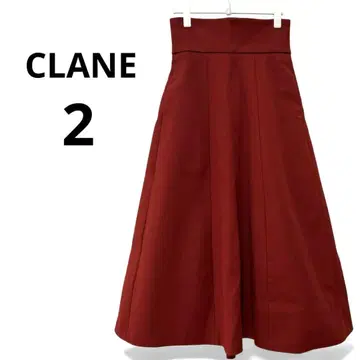 CLANE 클라네 버건디 플레어 스커트 하이웨스트 빨간색 롱