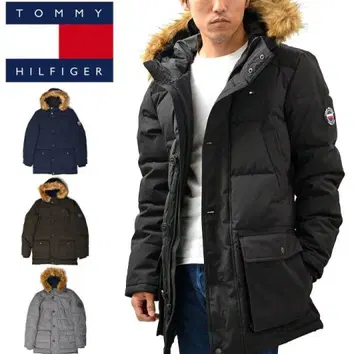 TOMMY HILFIGER 블랙 다운 자켓 퍼 없음
