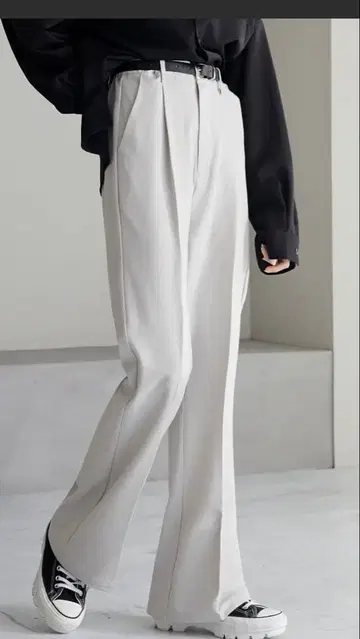 [ cussil/ ] TR 스트레치 하이웨스트 타이트 플레어 팬츠