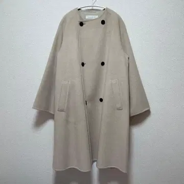 새상품급 갤러리 바이 울 더블 페이스 컬러리스 트렌치코트 36