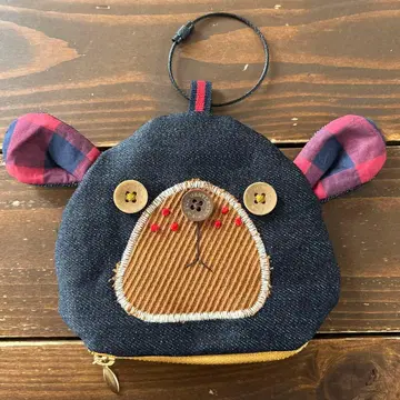 곰돌이 데님 파우치 핸드메이드