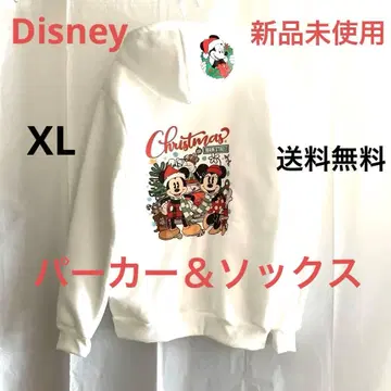 미사용 새상품 Disney 미키마우스 크리스마스 후드티 화이트 XL