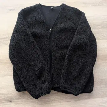 유니클로 보아 플리스 V넥 풀 집업 가디건 S 사이즈
