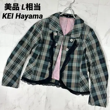 [ 새상품급 ] KEI Hayama 케이하야마 체크 프릴 자켓 L 상당