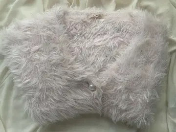 Elina 애용 퍼 소재 얇은 핑크 가디건