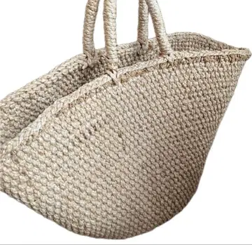 대형 손뜨개질 카고백 밀짚 토트 앤티크 빈티지 인테리어 중고