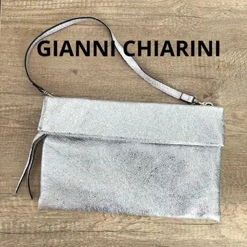 [ 잔니 칼리 ] 실버 가죽 클러치백 [ 미사용 새상품 ]