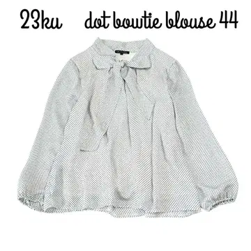 23구 도트 무늬 보타이 블라우스 리본 44 빅 사이즈