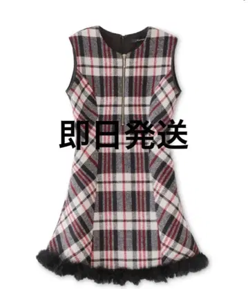 엠미에메 페더 체크 플레어 원피스