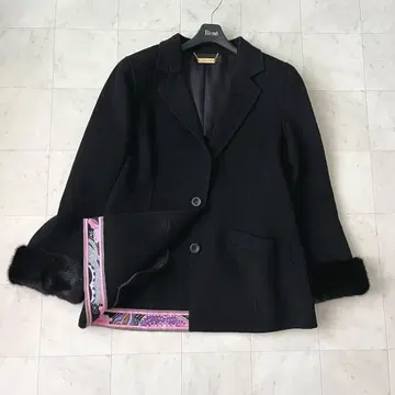 새상품급 레오나르 울 캐시미어 하프 코트 자켓 퍼 트리밍 11