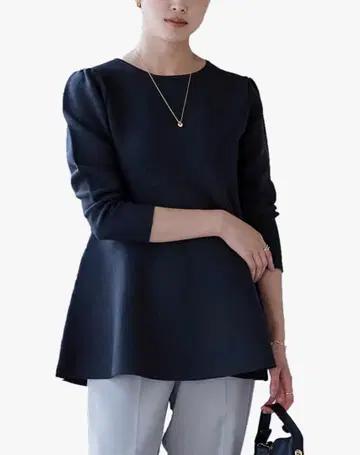 [유어스] 퍼프 슬리브 페플럼 니트 상의 S 사이즈