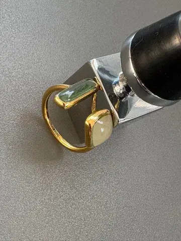 LUCAS JACK/더블 스톤 오픈 링/No1430