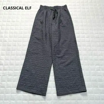 [클래식 엘프] 포코포코 부풀린 자카드 이지 팬츠 어른스러운 화려함 M