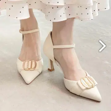 RANDA 비쥬 부품 스트랩 펌프스 아이보리 L 사이즈