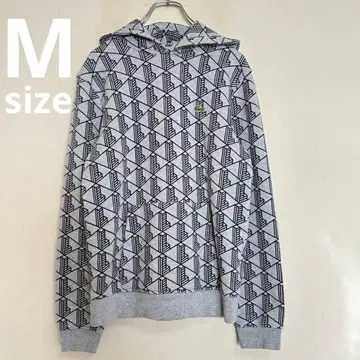 [ 새상품급 ] 라코스테 남성용 모노그램 후디 후드티 올 패턴 그레이 M