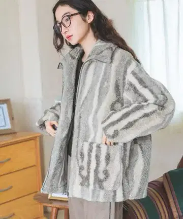 Niko and - 믹스 보아 ZIP 자켓 플리스 블루종 퍼